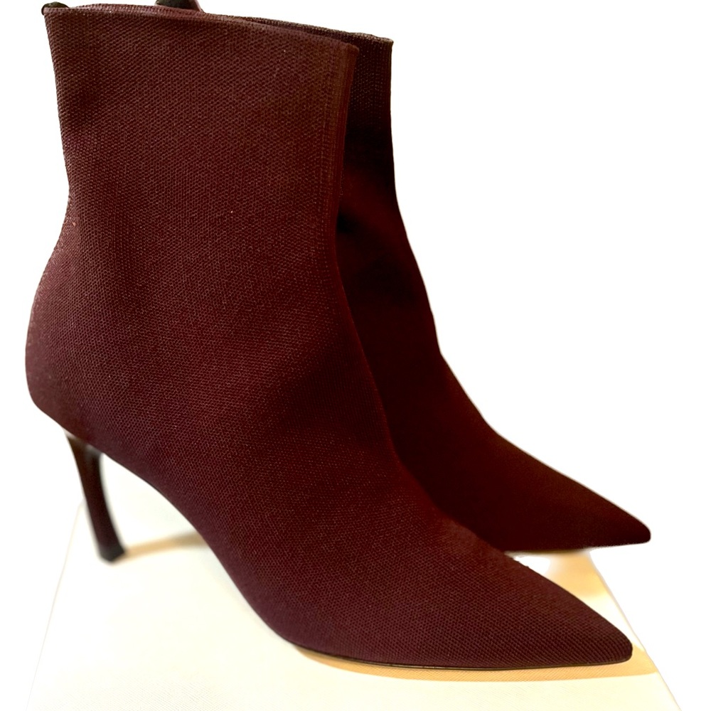 New M.M. Lafleur Lana 2.0 Boot 3-D Knit Burgundy size 38